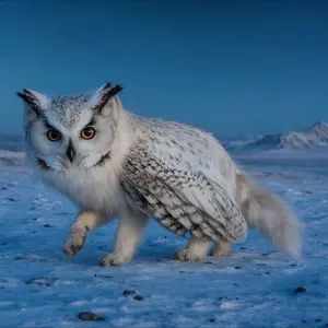 Arctic fox + Owl